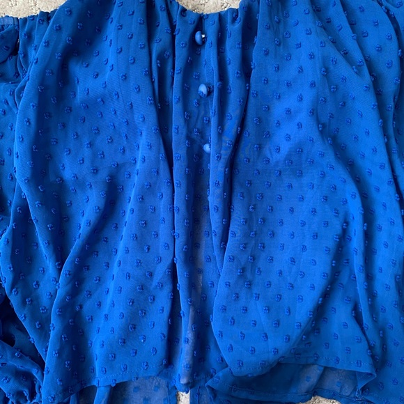 Off-the-shoulder Cobalt Bustier Top - Picture 4 of 4